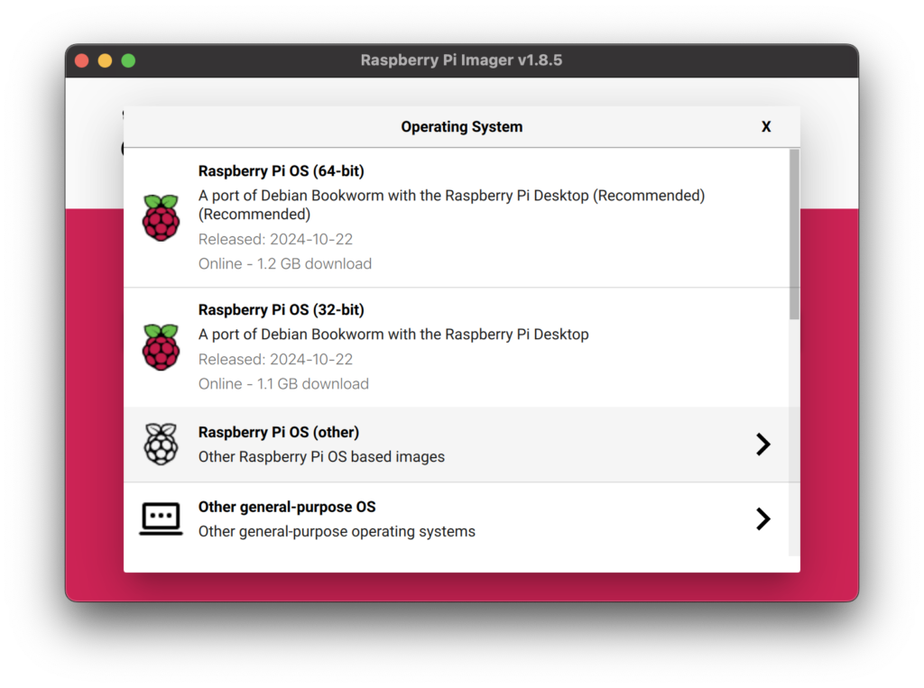 Raspberry Pi Imager - Other OS